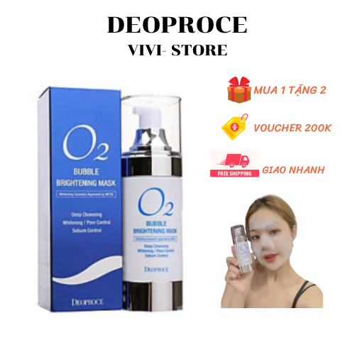 Mặt Nạ Sủi Bọt Trắng Da DEOPROCE O2 làm sạch da, làm tươi trẻ thu hẹp lỗ chân lông