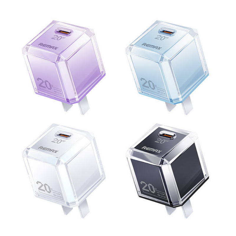 Bộ sạc nhanh IP 20W Ice Crystal Remax RP-U136 dành cho điện thoại IP 8plus - 14promax dạng tinh thể băng độc đáo