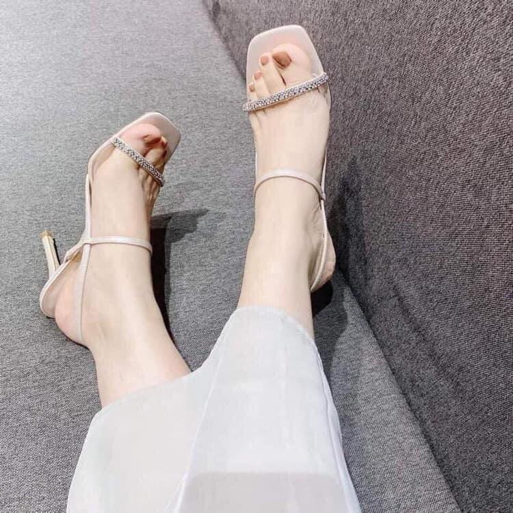Sandal C&K Quai Đá, Dáng Quai hậu Gót 7cm Hàng TQXK Fullbox