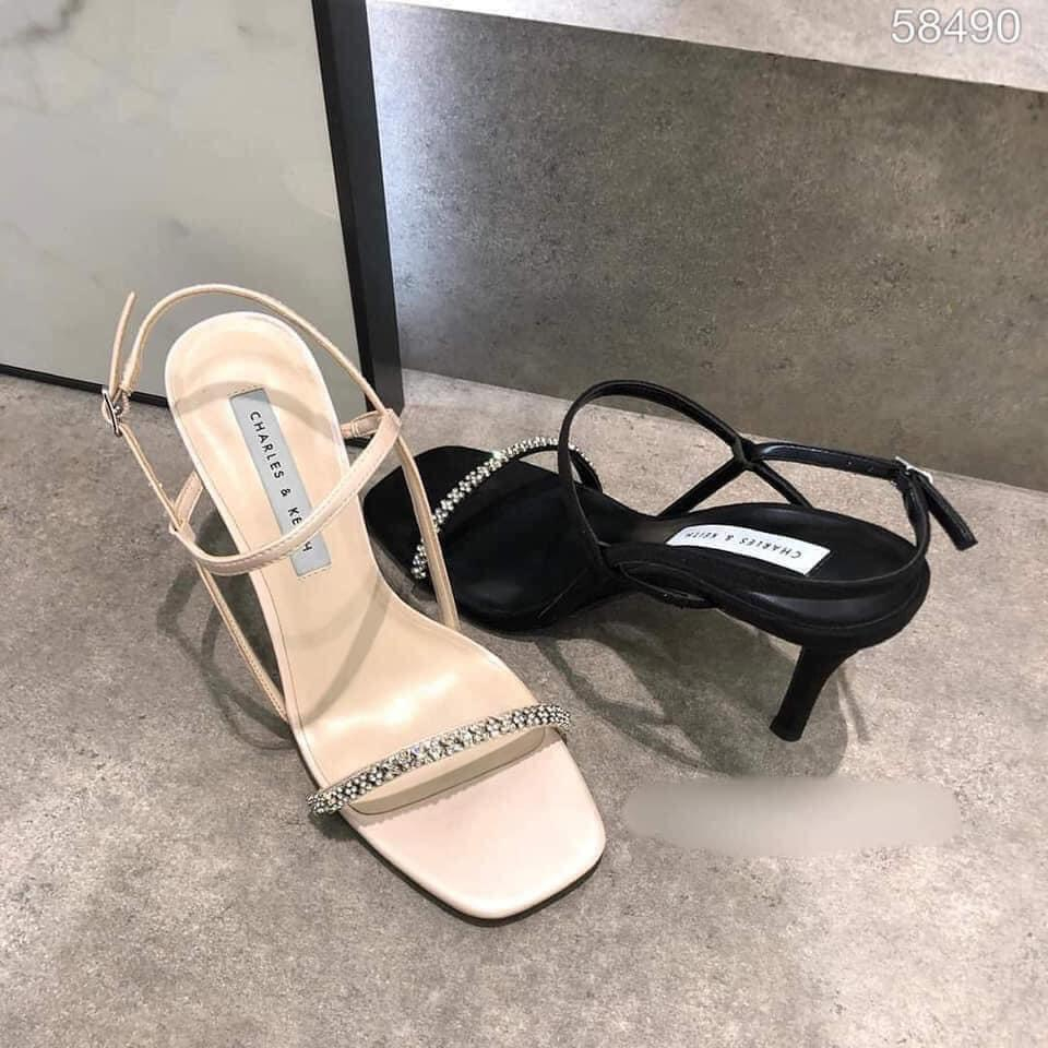 Sandal C&K Quai Đá, Dáng Quai hậu Gót 7cm Hàng TQXK Fullbox