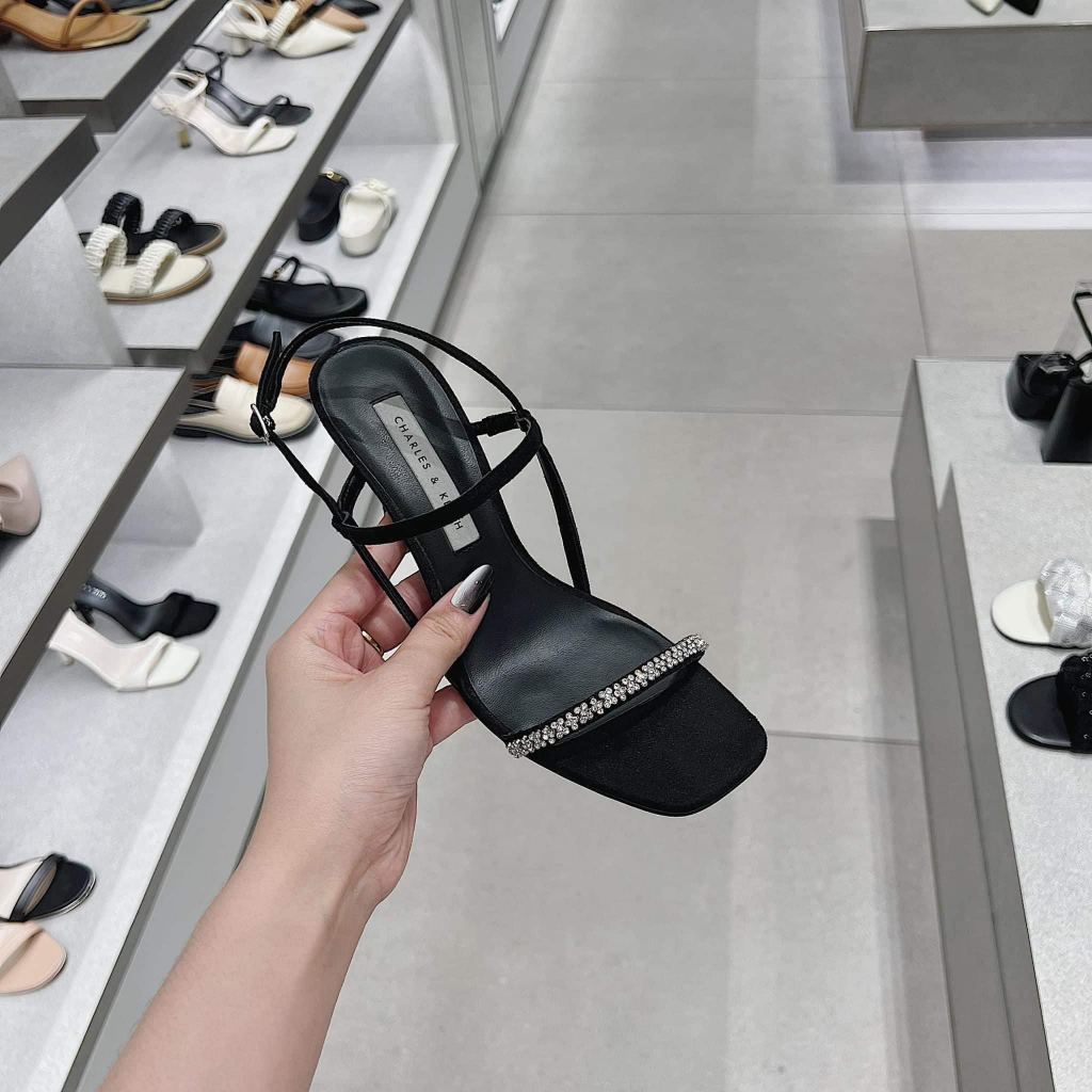 Sandal C&K Quai Đá, Dáng Quai hậu Gót 7cm Hàng TQXK Fullbox