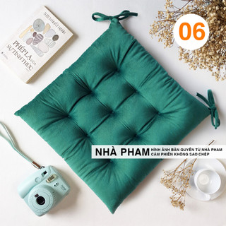 ĐỆM NGỒI BỆT VẢI NHUNG HÌNH 06 (40,45,50cm)