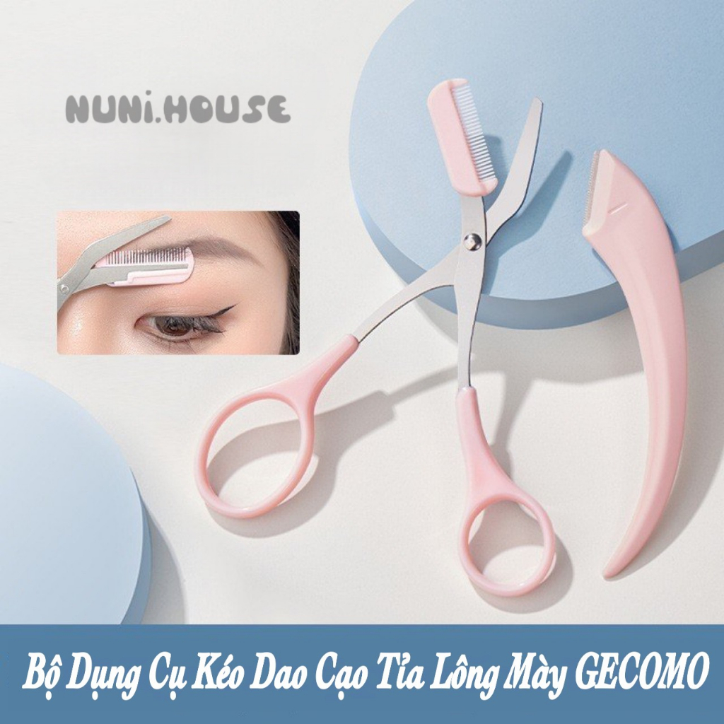 Bộ Dụng Cụ Dao Kéo Cạo Lông Mày GECOMO Chống Trầy Tiện Dụng