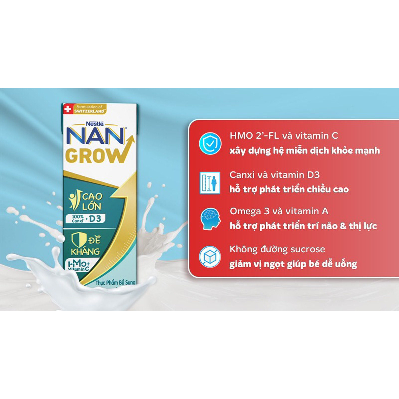 Thùng 24 hộp sữa dinh dưỡng NAN Grow 180ml