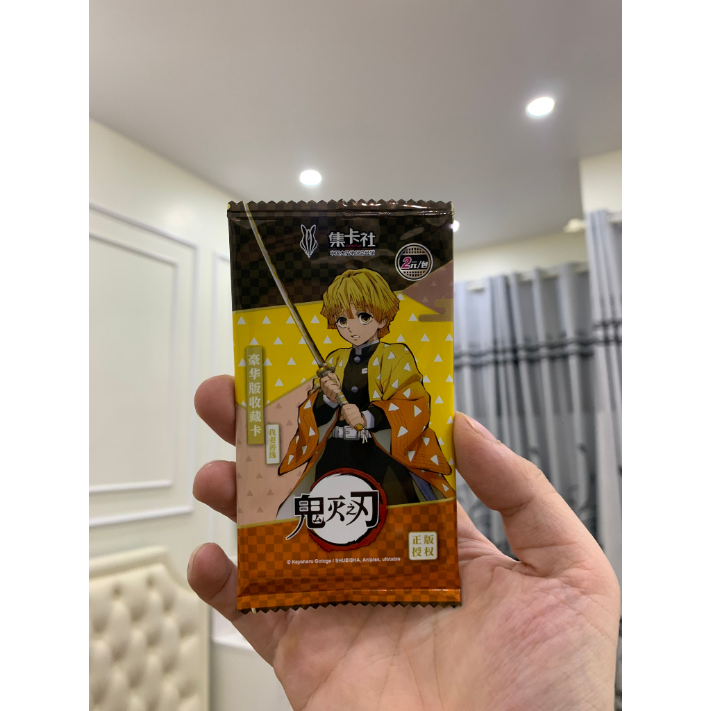 Thẻ nhân phẩm Kimetsu No Yaiba official, 1 pack gồm 5 thẻ, mua 10 tặng 1