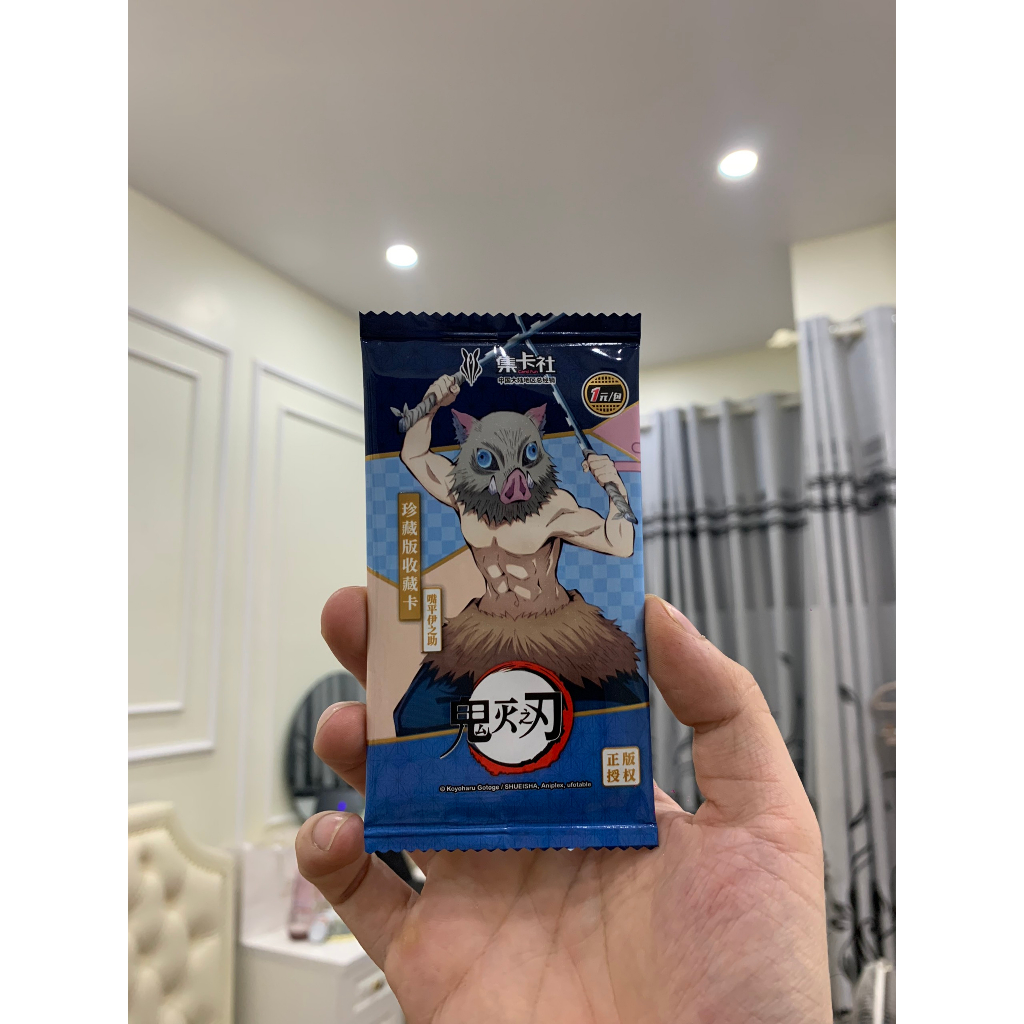 Thẻ nhân phẩm Kimetsu No Yaiba official, 1 pack gồm 5 thẻ, mua 10 tặng 1