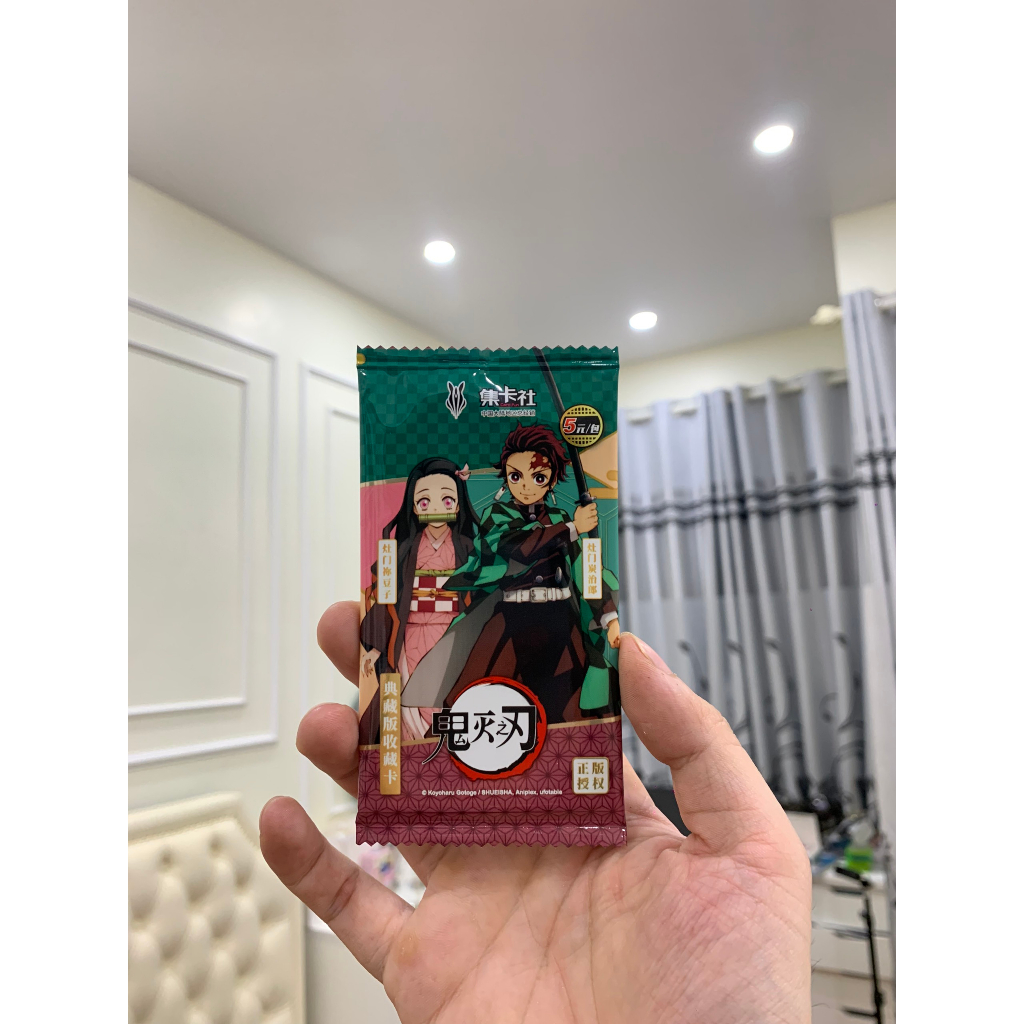 Thẻ nhân phẩm Kimetsu No Yaiba official, 1 pack gồm 5 thẻ, mua 10 tặng 1