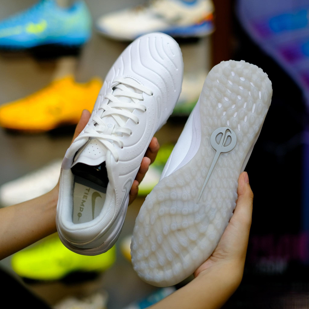 Giày Bóng Đá Cỏ Nhân Tạo Tiempo 10 Full Trắng