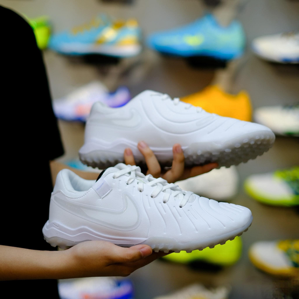 Giày Bóng Đá Cỏ Nhân Tạo Tiempo 10 Full Trắng