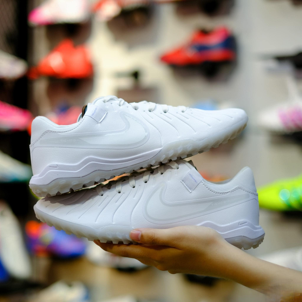 Giày Bóng Đá Cỏ Nhân Tạo Tiempo 10 Full Trắng