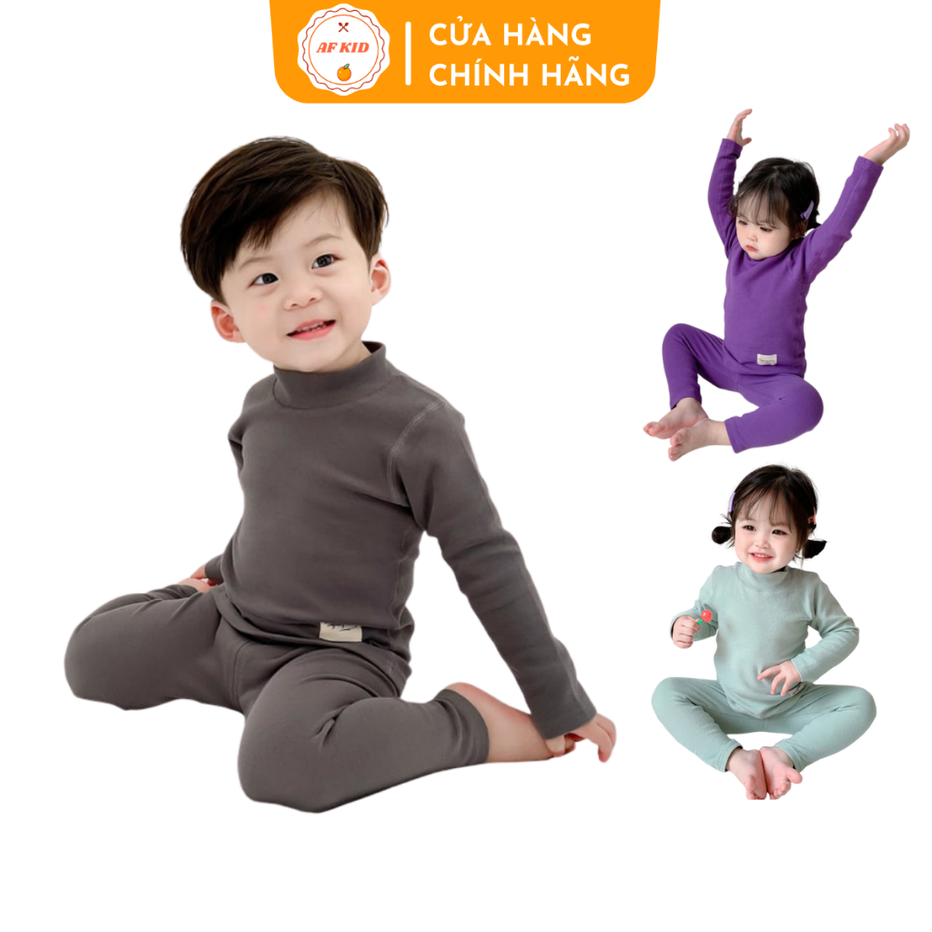 Bộ Borip Cổ Lọ AF KID Cho Bé, Chất borip cao cấp form siêu đẹp bé mặc ngủ siêu ấm áp mùa đông 6-18kg