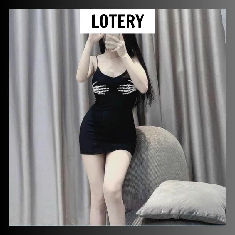 Đầm Body 2 Dây Thời Trang, Váy Đầm Nữ Đi Chơi Họa Tiết Mới Thời Trang Cao Cấp Cá Tính Năng Động Phong Cách LOTERY D022