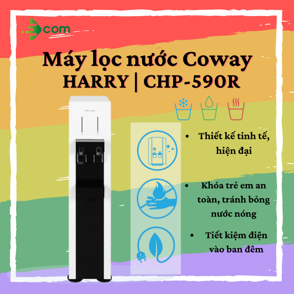 Máy lọc nước tích hợp nóng lạnh Coway CHP-590R (HARRY) - hãng chính hãng