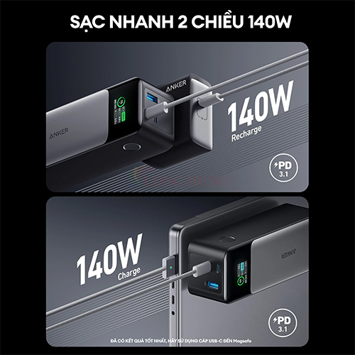 Sạc dự phòng Anker 737 PowerCore 1USB 2Type-C 140W PD3.1 24000mAh A1289 - Hàng chính hãng