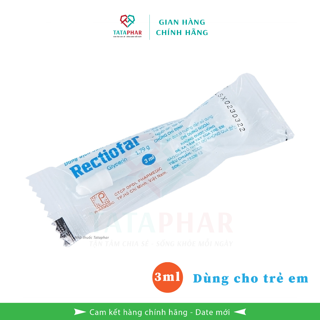 RECTIOFAR - Dung dịch bơm trực tràng Rectiofar 3ml, 5ml - Hỗ trợ khi táo bón - Chính hãng
