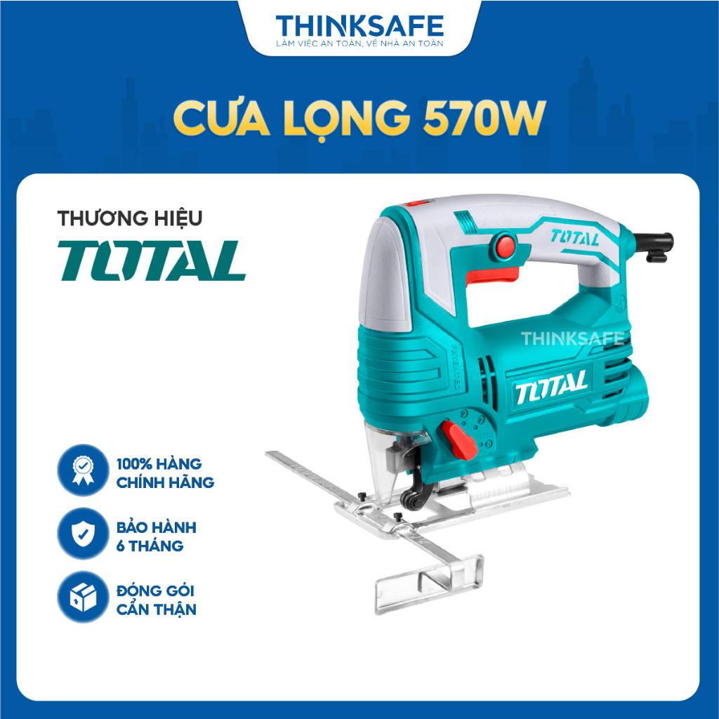Máy cưa lọng TOTAL TS206656 công suất 570W 4 chức năng lắc nhịp kèm lưỡi cưa và bộ than máy cưa cầm tay Total chính hãng