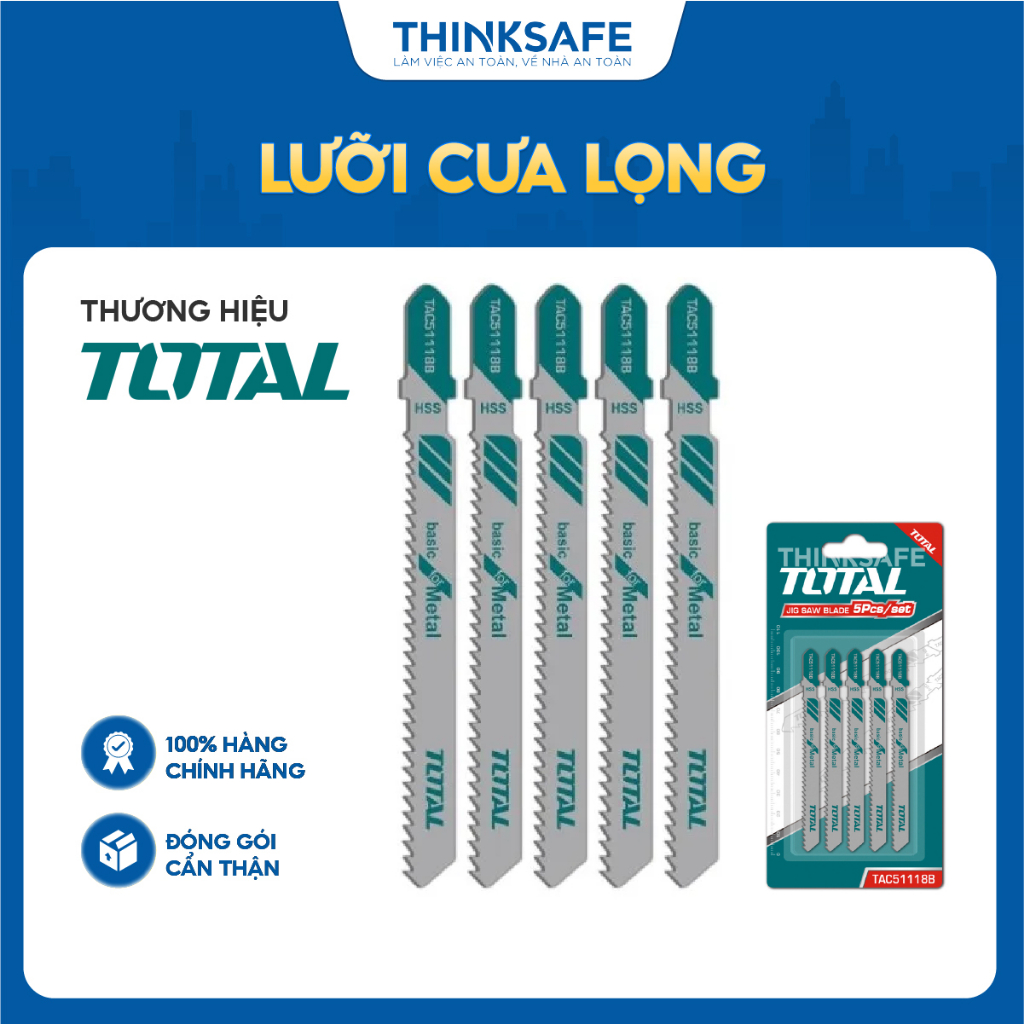 Lưỡi cưa lọng kim loại 50mm TOTAL TAC51118B bền cắt kim loại dễ dàng tương thích nhiều máy Total chính hãng - Thinksafe