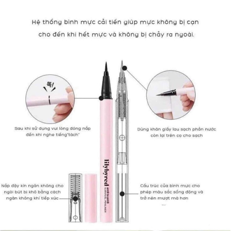 Kẻ mắt nước Lilybyred AM9 to PM9 Survival Penliner