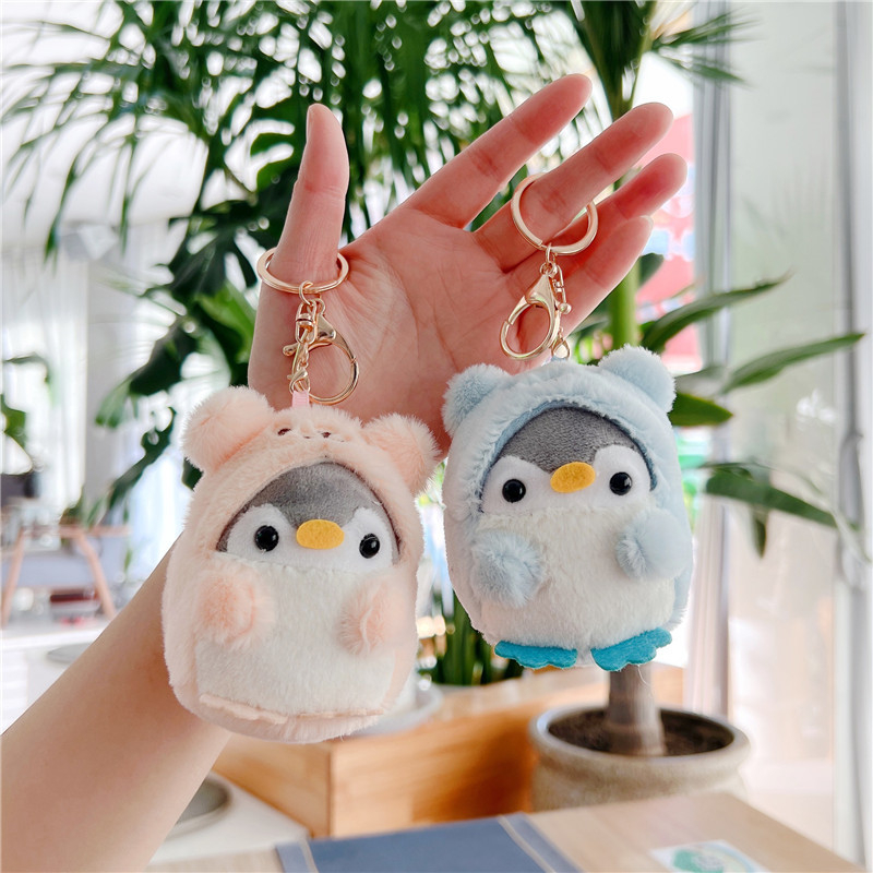 Móc Khóa gấu bông chim cánh cụt siêu đáng yêu, Móc khóa đôi cute móc treo balo túi xách