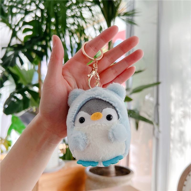 Móc Khóa gấu bông chim cánh cụt siêu đáng yêu, Móc khóa đôi cute móc treo balo túi xách