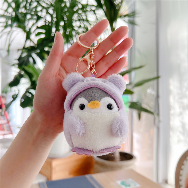 Móc Khóa gấu bông chim cánh cụt siêu đáng yêu, Móc khóa đôi cute móc treo balo túi xách