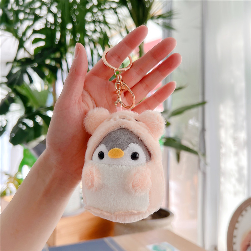Móc Khóa gấu bông chim cánh cụt siêu đáng yêu, Móc khóa đôi cute móc treo balo túi xách