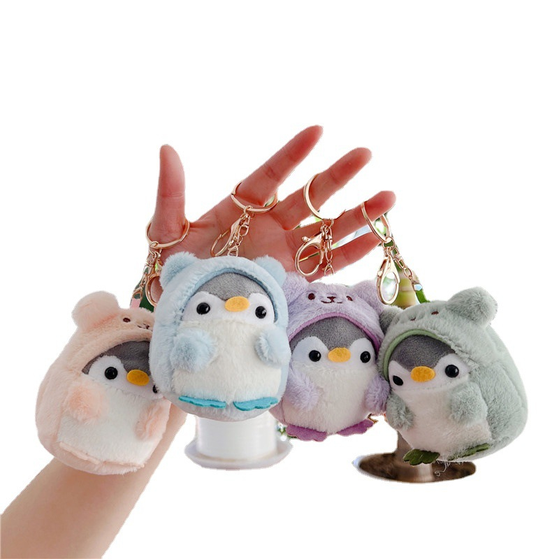 Móc Khóa gấu bông chim cánh cụt siêu đáng yêu, Móc khóa đôi cute móc treo balo túi xách