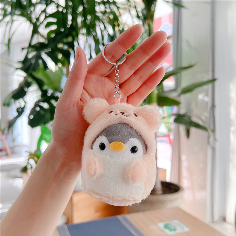 Móc Khóa gấu bông chim cánh cụt siêu đáng yêu, Móc khóa đôi cute móc treo balo túi xách