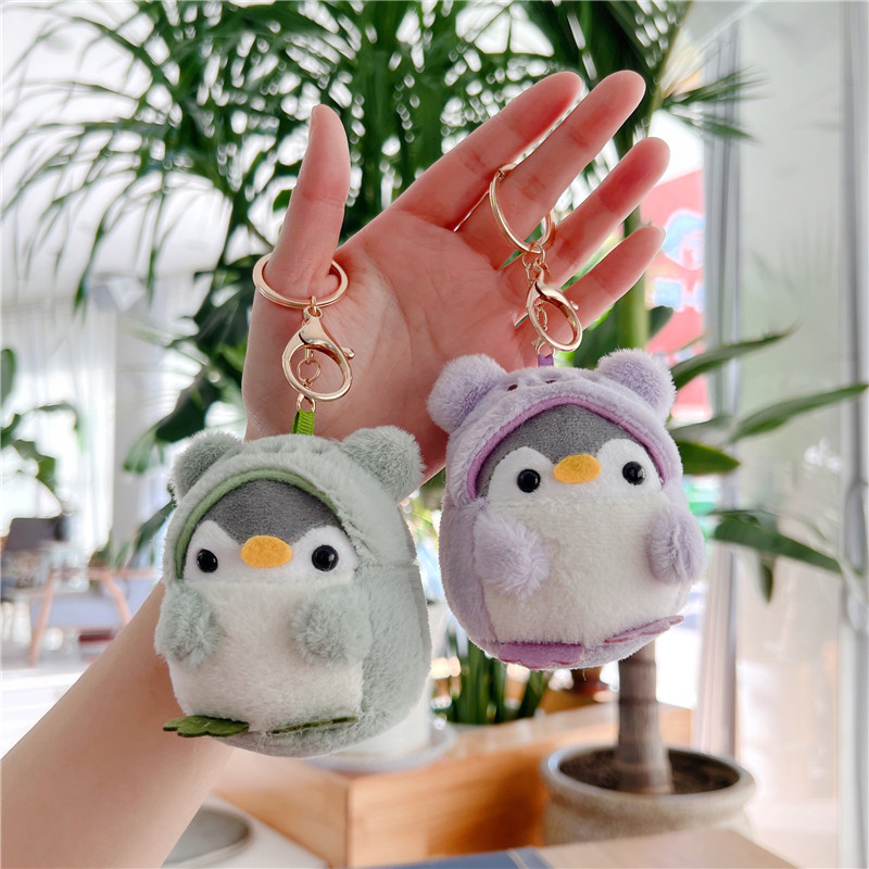 Móc Khóa gấu bông chim cánh cụt siêu đáng yêu, Móc khóa đôi cute móc treo balo túi xách