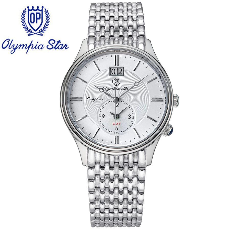 Đồng hồ nam dây kim loại Olympia Star OPA580501-03 OPA580501-03MS trắng