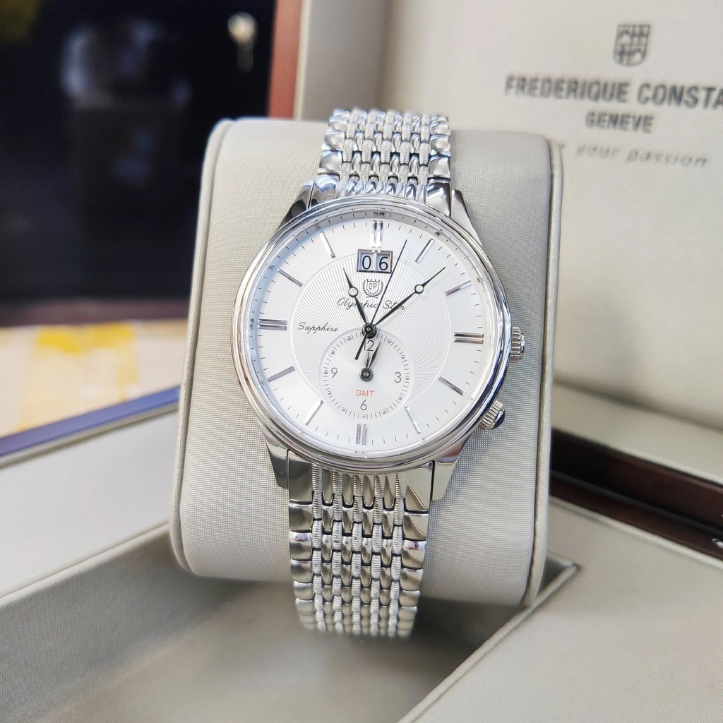 Đồng hồ nam dây kim loại Olympia Star OPA580501-03 OPA580501-03MS trắng