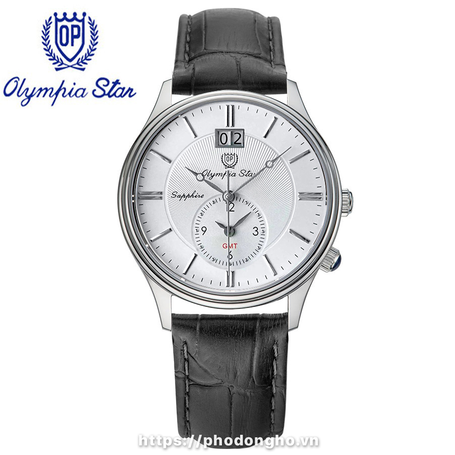 Đồng hồ nam dây da Olympia Star OPA580501-03 OPA580501-03MS-GL trắng