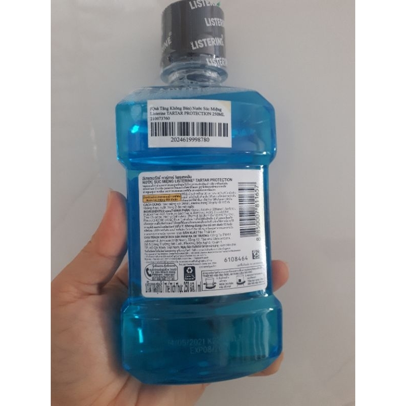 Nước súc miệng giữ hơi thở thơm mát Listerine Tartar Protection cho răng sạch hơn 250ml