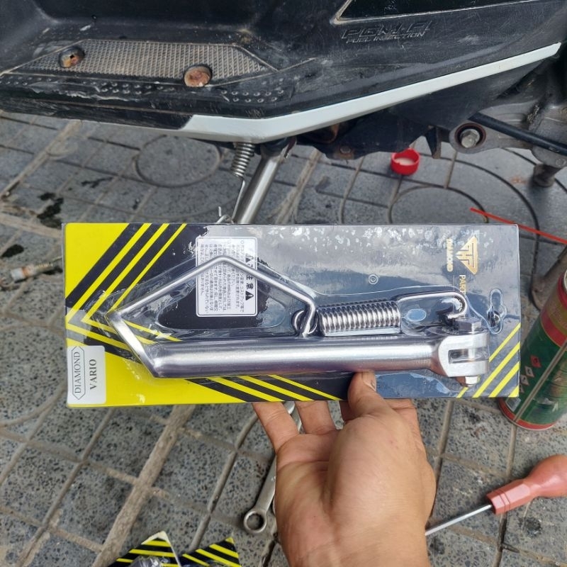 Chân Chống Nghiên inox 304 Xe honda Tay Ga AB SH Lead Vision Vario Tắt Máy như zin