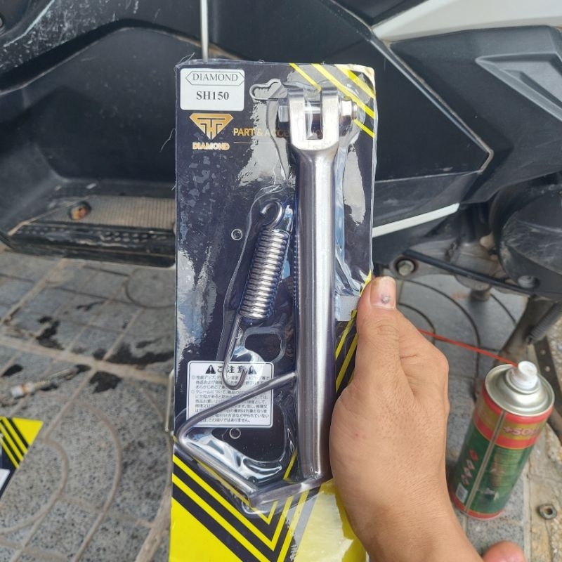 Chân Chống Nghiên inox 304 Xe honda Tay Ga AB SH Lead Vision Vario Tắt Máy như zin