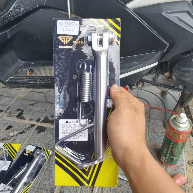 Chân Chống Nghiên inox 304 Xe honda Tay Ga AB SH Lead Vision Vario Tắt Máy như zin