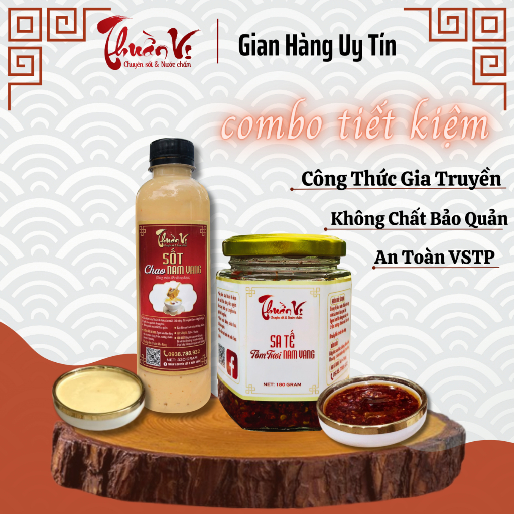 Sa tế sốt chao Nam Vang Thuần Vị combo, sốt chao sa tế chấm thịt nướng