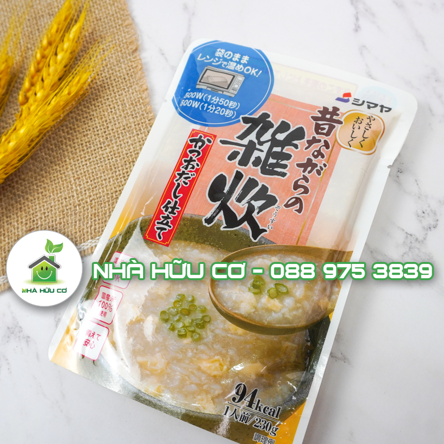 Cháo ăn liên Shimaya Nhật Bản cho bé từ 12m - Date: 4-6-7-8/2024 - Nhà hữu cơ