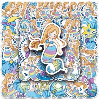Set 10 / 30 / 50 miếng dán sticker little mermaid nàng tiên cá dán nón mũ bảo hiểm laptop vali sổ tay đàn guitar xe máy