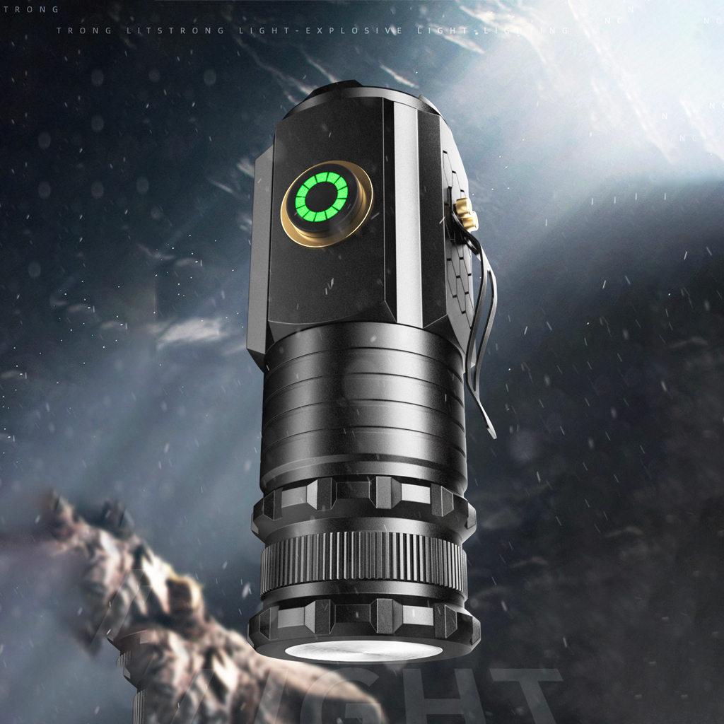 Đèn Pin Mini Cầm Tay Siêu Nhỏ Siêu Sáng 3 Chế Độ Đèn SmartVN Vỏ Nhôm Chống Nước Tặng kèm cáp sạc