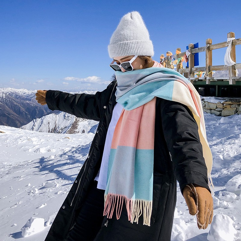 KHĂN CHOÀNG CHẤT LEN MỊN MÀNG MÀU SẮC PASTEL CHO MÙA ĐÔNG