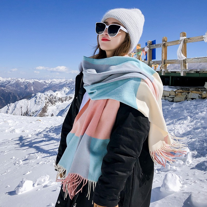 KHĂN CHOÀNG CHẤT LEN MỊN MÀNG MÀU SẮC PASTEL CHO MÙA ĐÔNG