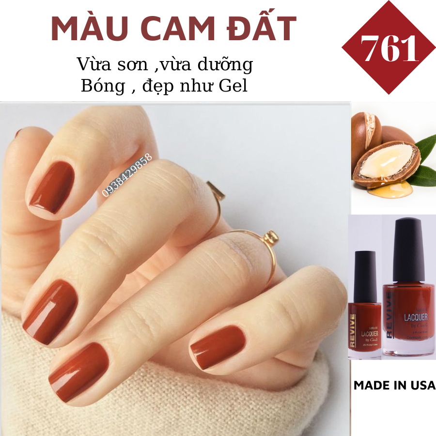 Sơn móng tay Organics Naturals Revive Chính Hãng Mỹ USA - Màu Cam Đất mã 761