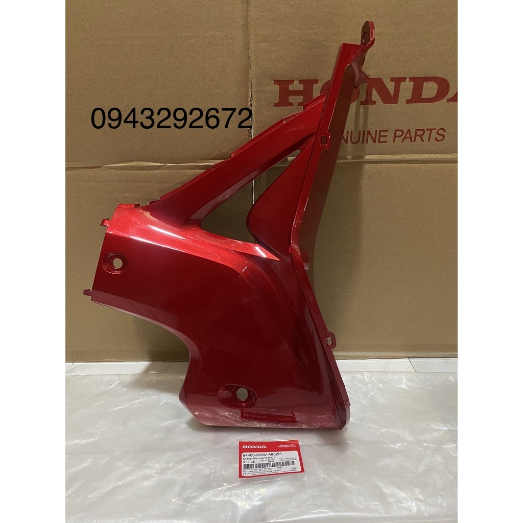 ốp ống Yếm Bên Phải (Gót Yếm) Wave S110 ( 2013 ) Màu Đỏ Honda (64400KWWA80ZM)