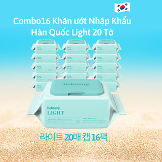 Combo 16 gói khăn ướt bebesup light 20 tờ/gói thương hiệu bebesup