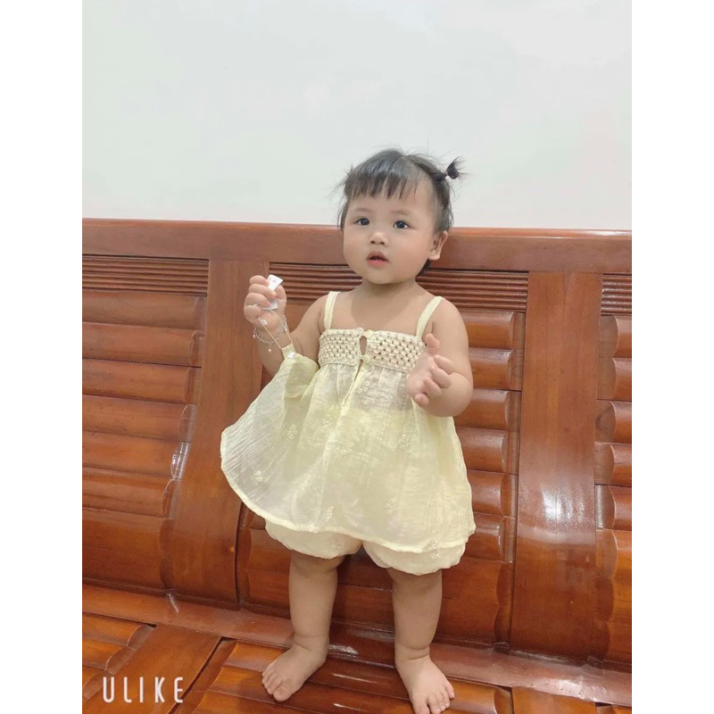 Set bộ 2s tơ thêu hoa xinh xắn Tiệm Su Kids