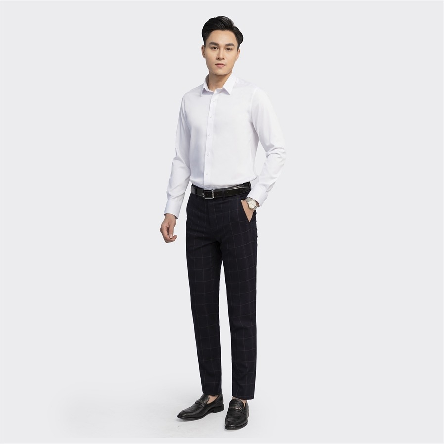 Áo sơ mi nam dài tay ARISTINO Slim Fit ôm nhẹ vừa vặn, màu trắng đơn giản nhưng tinh tế, ấn tượng  - ALSR27