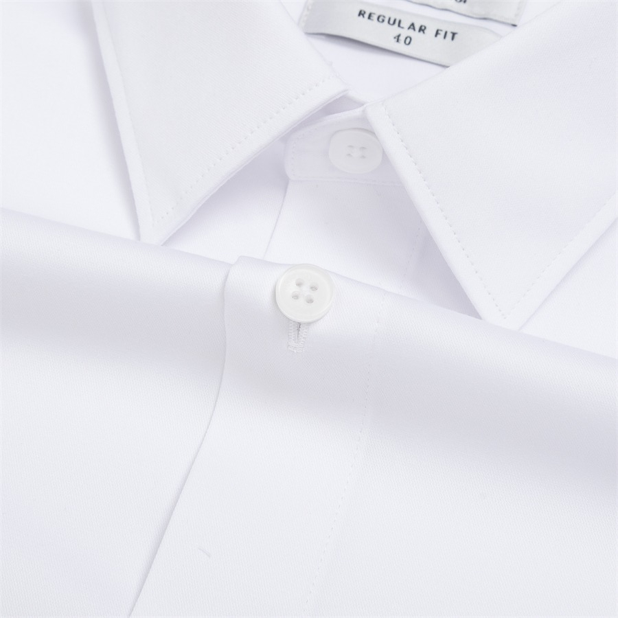 Áo sơ mi nam dài tay ARISTINO phom Regular fit suông nhẹ, màu trắng tinh tế, ấn tượng  - ALSR41