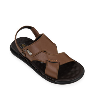Giày Sandal Nam Da Quai Ngang Cao Cấp DATINNOS ( Đen Nâu Bò ) - Hàng Chính Hãng DTS13