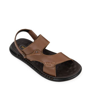 Giày Sandal Nam Da Quai Ngang Cao Cấp DATINNOS ( Đen Nâu Bò ) - Hàng Chính Hãng DTS11